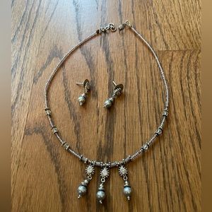 Beaded necklace and earrings